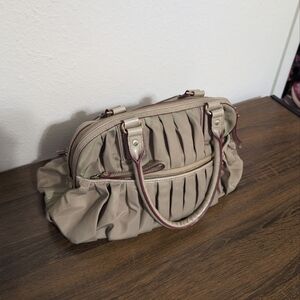 MZ Wallace Pleated Shoulder Bag Satchel w/ Zipper Pouch